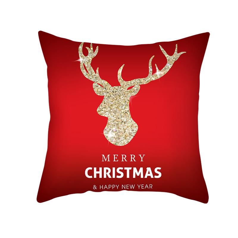 Red Series Christmas Peach Velvet Cushion Cover New Sofa Cushion Cover Square Cushion Cover