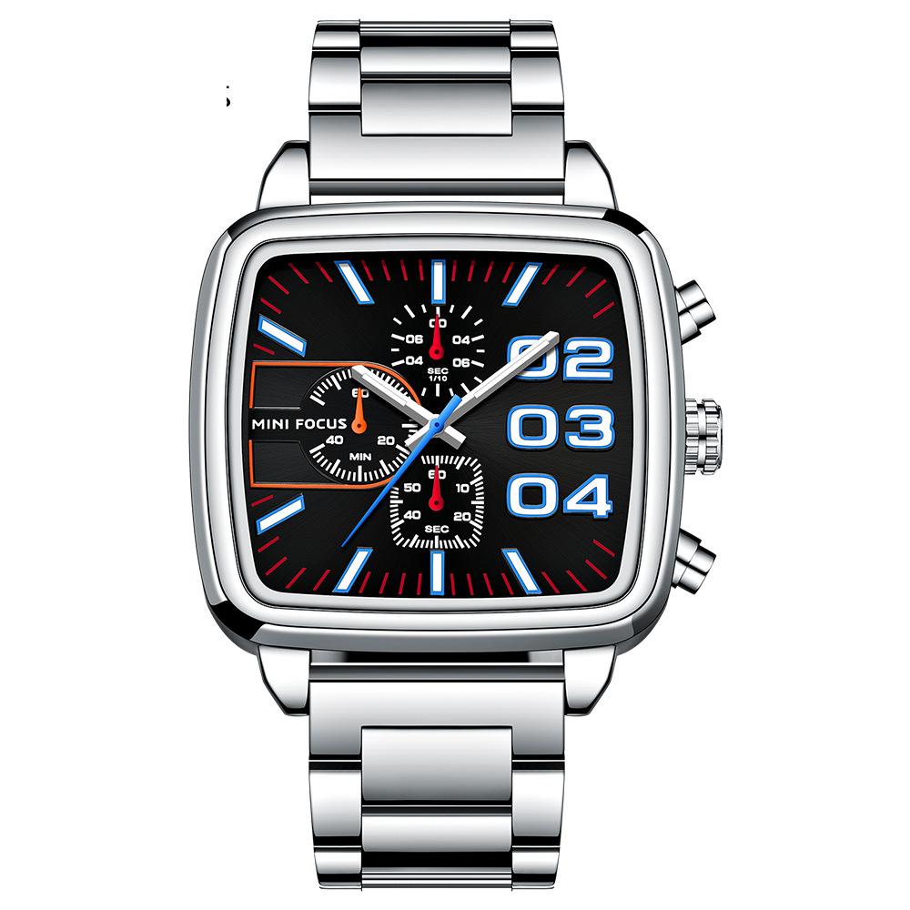 

Часы мужские многофункциональные часы водонепроницаемые кварцевые часы светящийся стальной браслет мужские часы