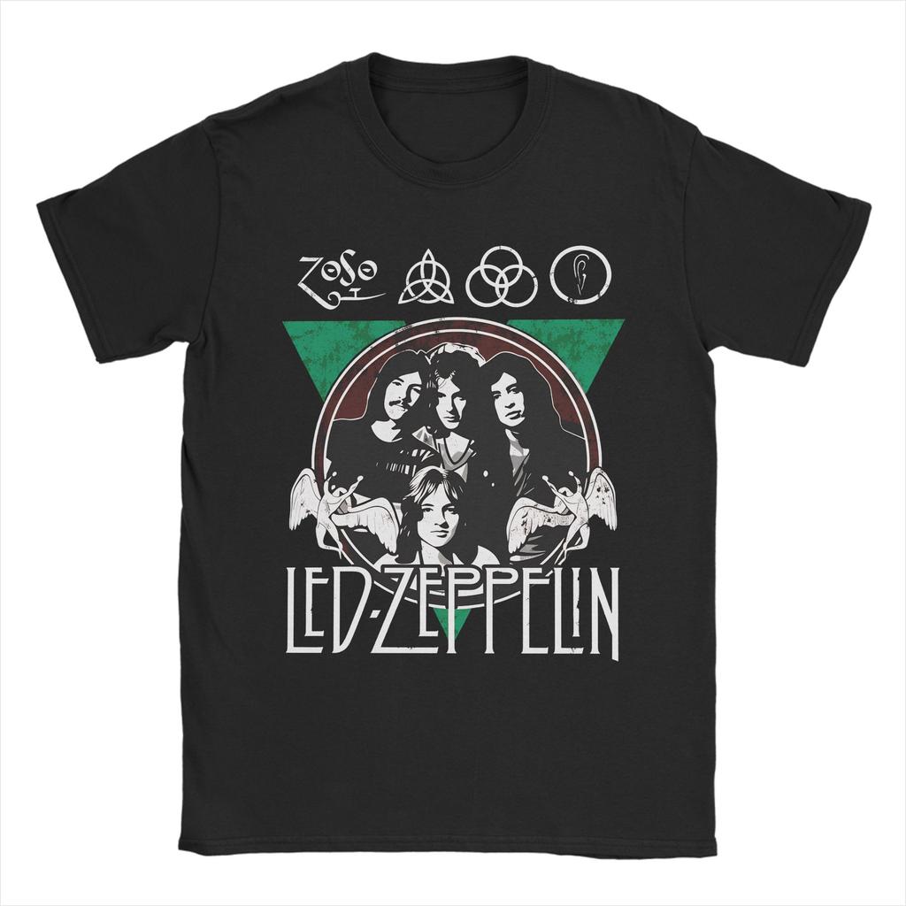 The Mother Ship Led Zeppelin TShirts Men  Vintage 100 Cotton Tees Round Collar Short Sleeve T Shirts Plus Size Tops
