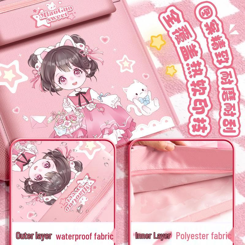 Cartoon Portable Tote Bag for Primary Students - Large Capacity Book Storage