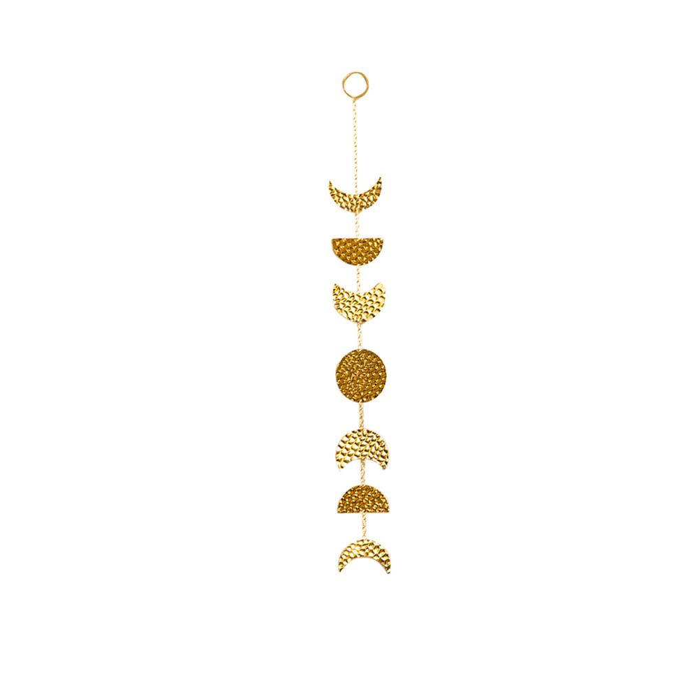 

Handmade Hammered Moon Phase Hanging Ornaments Boho Wall Decor For Bedroom Home Dorm Living Room gold