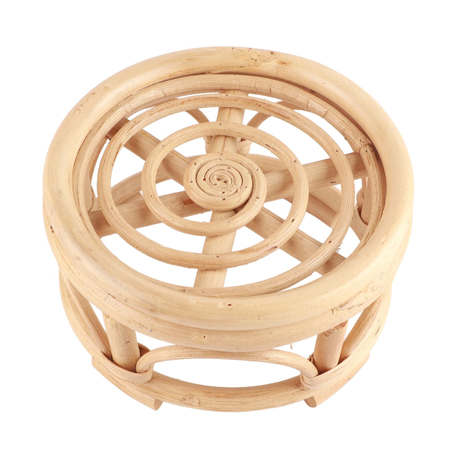 

Ротанговая подставка для комнатных растений круглой формы, натуральная подставка для растений, плетеная вручную ротанговая подставка для кашпо для дома, сада, двора, маленькая