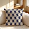 Cushion Cover Nordic Style Natural Linen Pillow Cover Durable Washable Pillowcase For Home Bedroom Sofa P-Rhombus Lattice