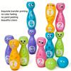 Cartoon bowling set with 10 pins & 2 balls, fade-proof printed patterns, gift box packed as holiday presents