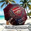 Custom Name Personalized Arsenal Football Club  Print Umbrella, Auto Open Close, 8‑Rib Sturdy Frame, Commute Camping Hiking Use, Birthday Gift