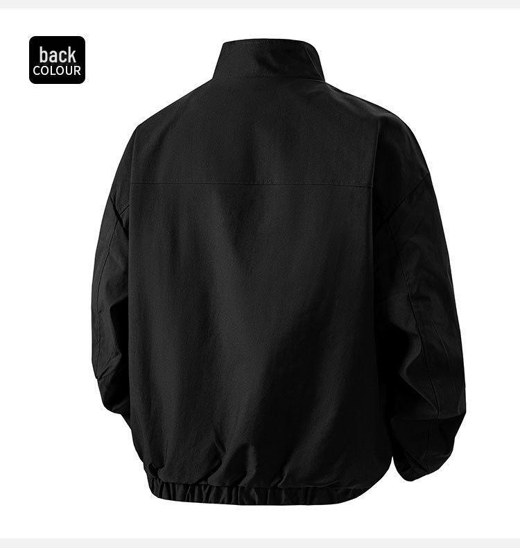 Men's Solid Color Baseball Bomber Jacket - Youth Spring/Autumn Casual Fashion Outerwear
