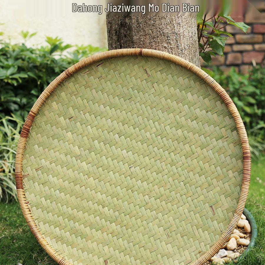 Handmade Bamboo Weaving Sieve Tray: Decorative Round Basket for Drying, Tea Ceremony, and Vegetables