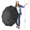 G4Free Windproof Inverted Umbrella with Reflective Large Compact Reverse Golf Umbrella for Double Canopy Travel Umbrella with Auto 62-inch Stripes,