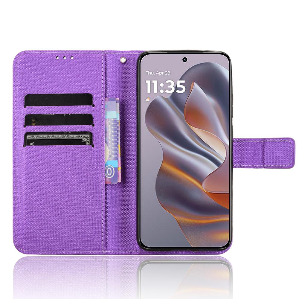 For Motorola Thinkphone 25 5G/Edge 50 Neo 5G/Moto S50 5G Case PU Leather Diamond Texture Wallet Phone Cover