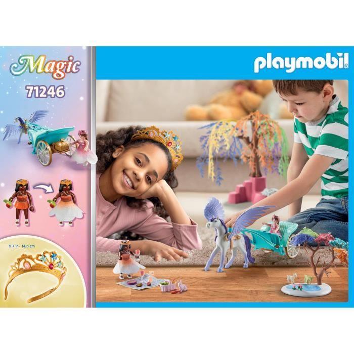 Playmobil - 71246 - princesses - calèche et cheval ailé - 101 pièces - magic
