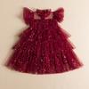 Mädchen Prinzessinnenkleid Sommer Mädchen Kinder Einfarbiger Pailletten Tüllrock Für Kleinkind Mädchen