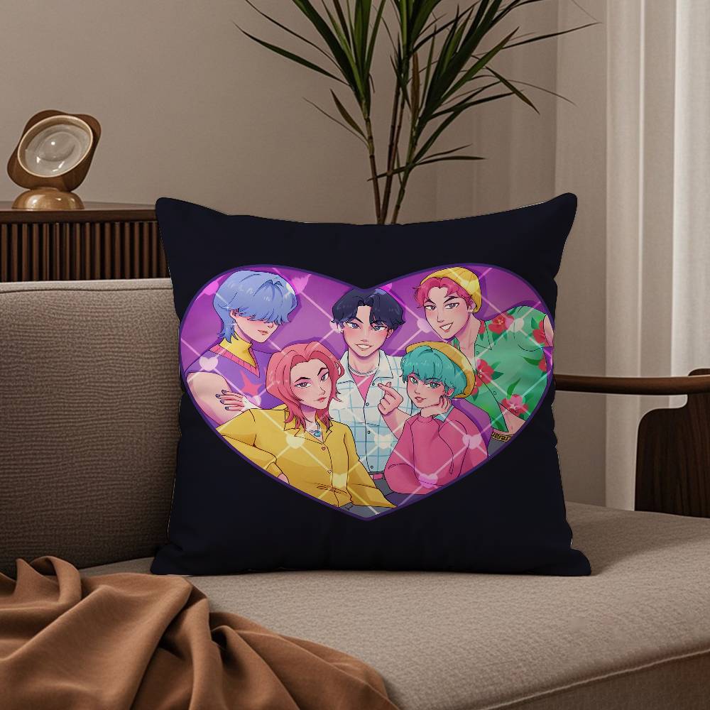 Korean Saja B-Boys KPOP Pillow Case Good Print Pillowcase Living Room Sofa Cushion Cover Bedroom Room Decor