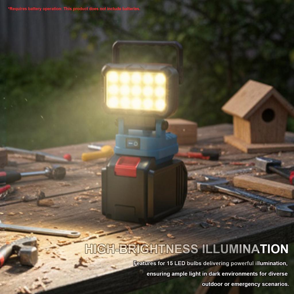 Power Tool Parts for Makita Lithium Battery 15 LED Work Lights Lamp Hand Lantern Spotlight USB Charger Battery NOT Included