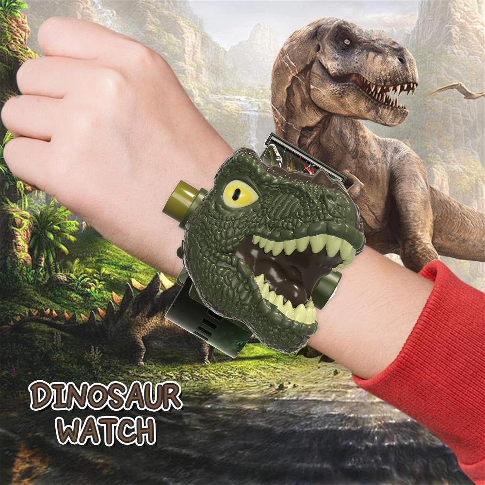 Children Dinosaur Projection Watch Toy, Electronic Watch, Adjustable Digital Screen 3D Cartoon Patterns Boy Girl Christmas Gift