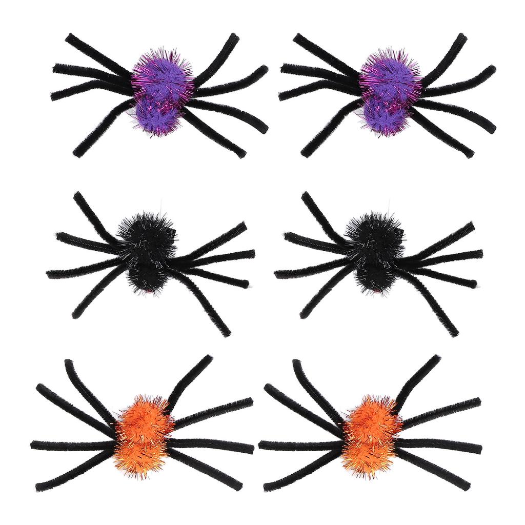 6pcs Spider Hair Clips Party Decoration Hairpins Props Funny Spider Clip Hair Accessories for Festiv