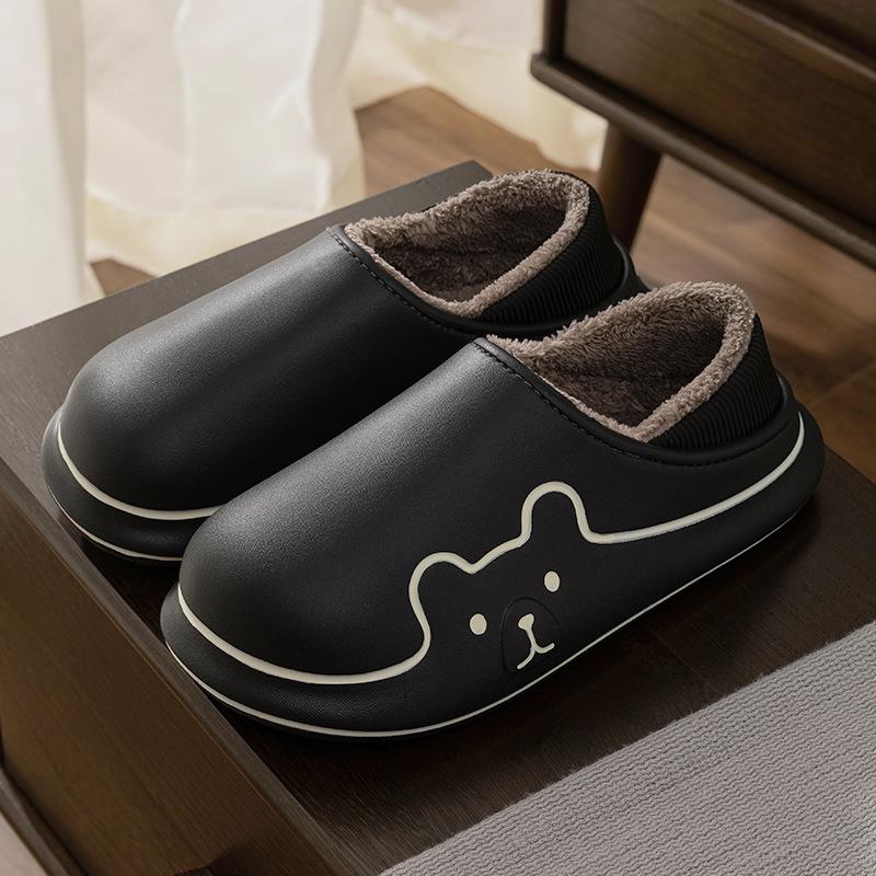 Lidani home cotton slippers men's winter outdoor bag and thick-soled indoor thermal cotton shoes women's household simple autumn and winter