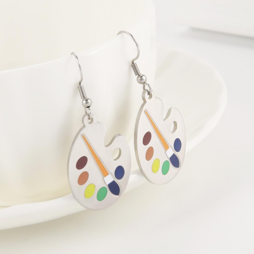 Cazador Color Palette Drop Earrings for Women Art Stainless Steel Jewelry 2026 Dangle Earring Trend Mother Gift Party