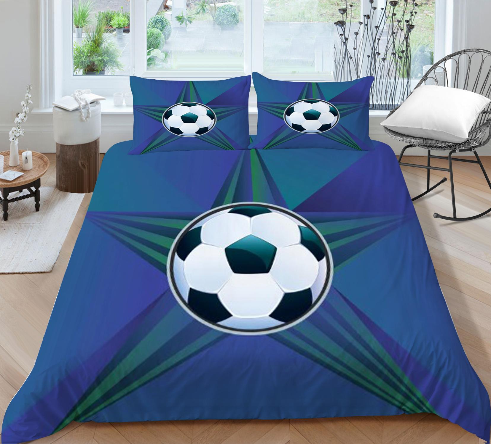 

Мягкий дышащий домашний пододеяльник 3D комплекты постельного белья для футбола, мягкие для взрослых, детей и мальчиков, удобные, крутые, один королевский размер Single 135x200cm