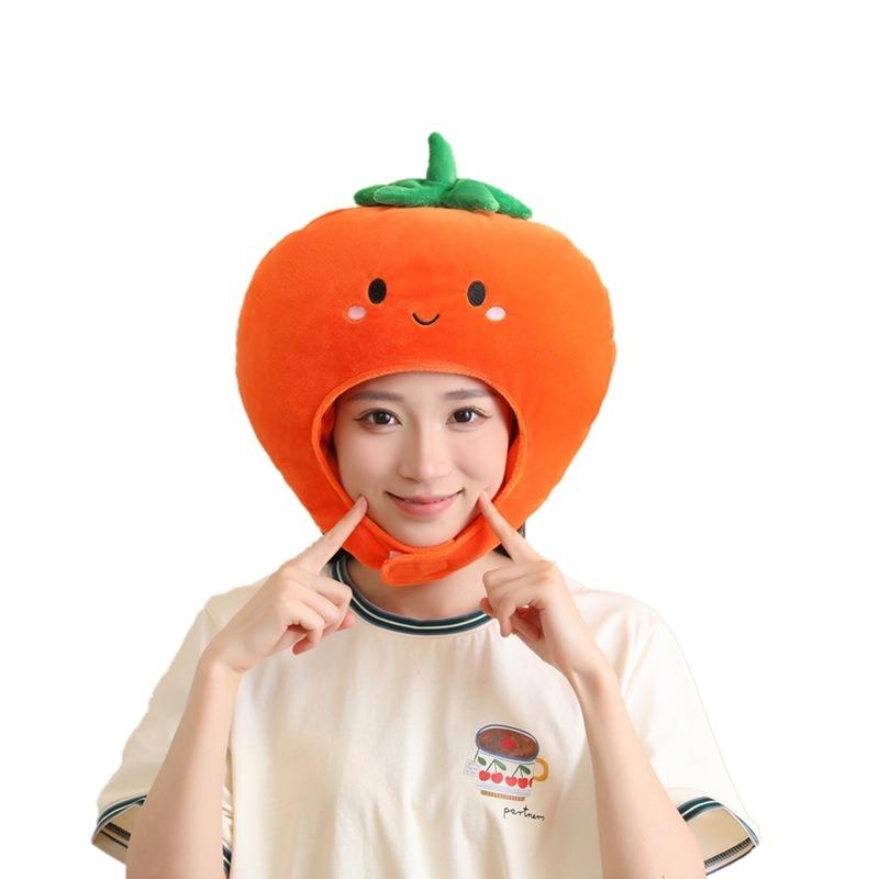 Cotton-filled Persimmon Headgear, Hat, Photo Props, Cartoon Headgear, Photo Props, Performance Props