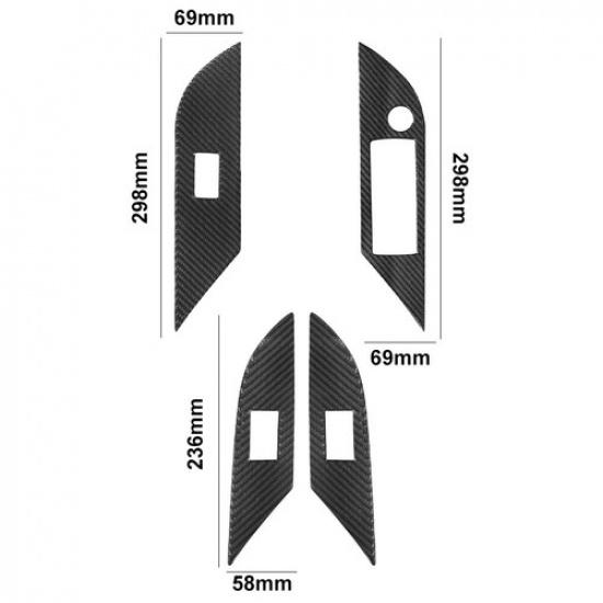 4Pcs Carbon Fiber Interior Door Control Cover Trim For Toyota Hilux Type B