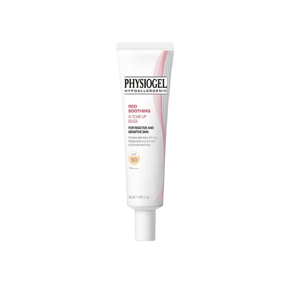 PHYSIOGEL Red Soothing AI Tone-Up Beige Sunscreen SPF50+ PA++++ Sensitive Skin UV Protection 30ml