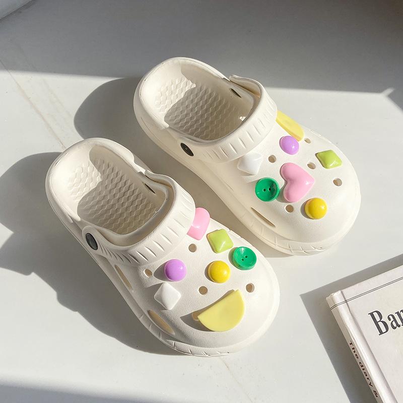 EVA pielęgniarka plażowe buty z dziurami damskie nowe letnie domowe na grubej podeszwie do noszenia na zewnątrz antypoślizgowe wszechstronne fajne kapcie