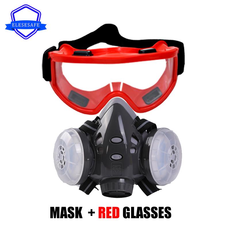 Half Face Dustproof Respirator Work Face Mask Safety Glasses Cotton Filters For Carpenter Polishing Daily Haze Safety Protection