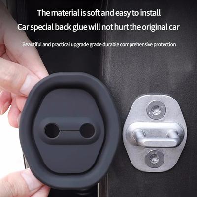1 Stuks Auto Deurslot Gesp Beschermhoes Zwart/Wit Siliconen Anti-Botsing Deur Schokdemper Kussen Geluiddempend Dempend Kussen