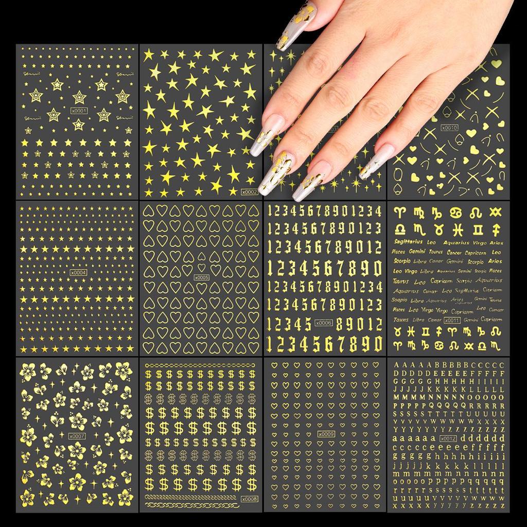 New Fashionable Nail Stickers: European & American Style, Hot Stamping Adhesive, Trendy & Small Design