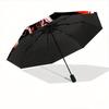 1pc Skull with Flames Automatic, Cute Cartoon Pattern, Portable Outdoor Umbrella, Perfect, Holiday Gift for fans.C052