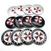 4pcs 56mm 60mm 65mm 68mm Car Wheel Center Hub Cap For Umbrella Corporation Resident Evil Badge Emblem Sticker Styling Accessory