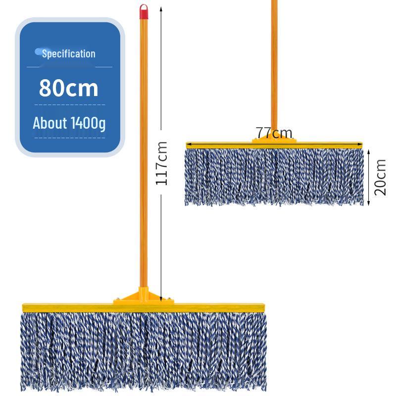 Vintage-style Cotton Mop with Plastic-coated Handle - Ideal for Schools, Properties, and Large Floor Areas.
