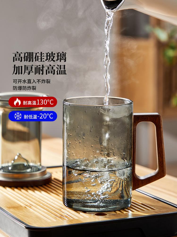 Large Capacity Glass Tea Cup Tea-Water Separation Household Personal Men's Special Tea Brewing Cup Office Water Cup