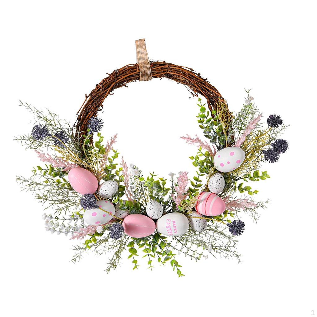 Artificial Easter Egg Wreath , Spring ,Silk Flower Garland for Front Door