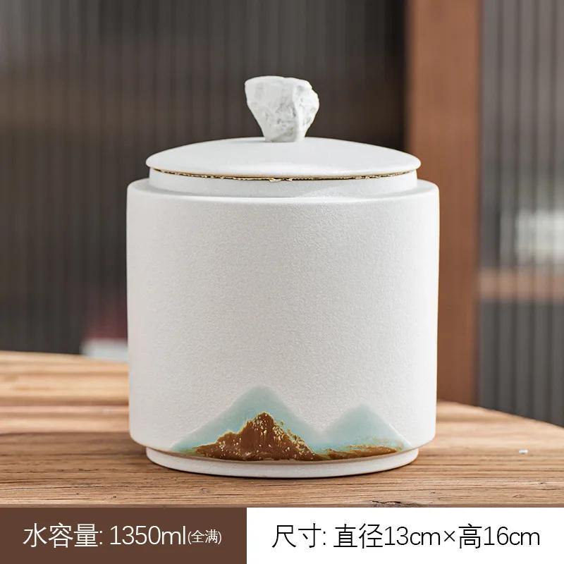 Yuanshan Tea Jar Large Sealed Ceramic Storage Jar Pu'er Storage Tank Stoneware Tea Warehouse Tea Storage