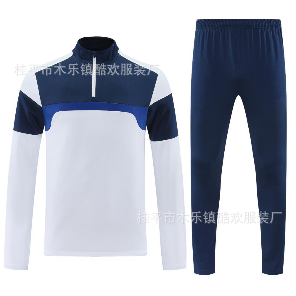 Student Team Half Zipper Long Sleeve Suit Football Training Suit Club Quick Drying Football Jersey Breathable