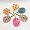 1pc Colorful Handmade Fan Ethnic Style Bamboo Woven Fan Summer Anti-mosquito Cooler Braided Hand Fan Crafts Home Decoration