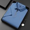 Kurzarm-Poloshirt aus Eisseide für Herren, lockere, schnelltrocknende Kleidung, Revers, Halbarm-T-Shirt