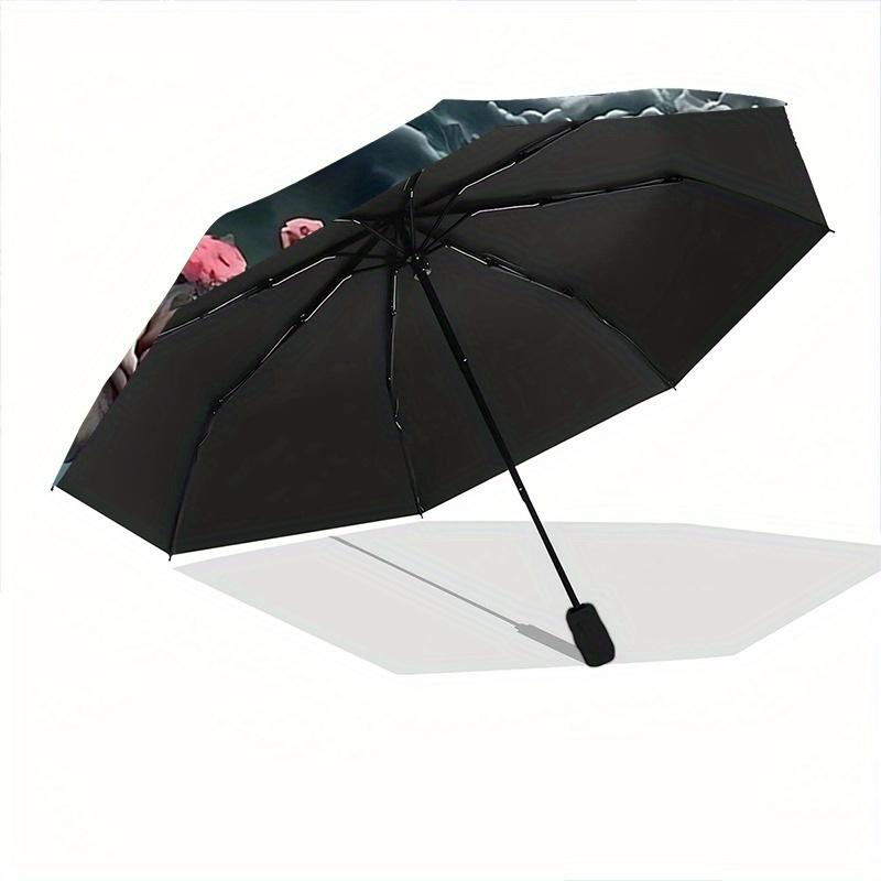 1pc Moonlit Skull Automatic Open/CloseUmbrella,Compact Umbrella for Men & Women Day Gift.N062