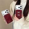 Korean Red Plaid 3D Bowknot Case for iPhone 17/16 Pro Max/15/14