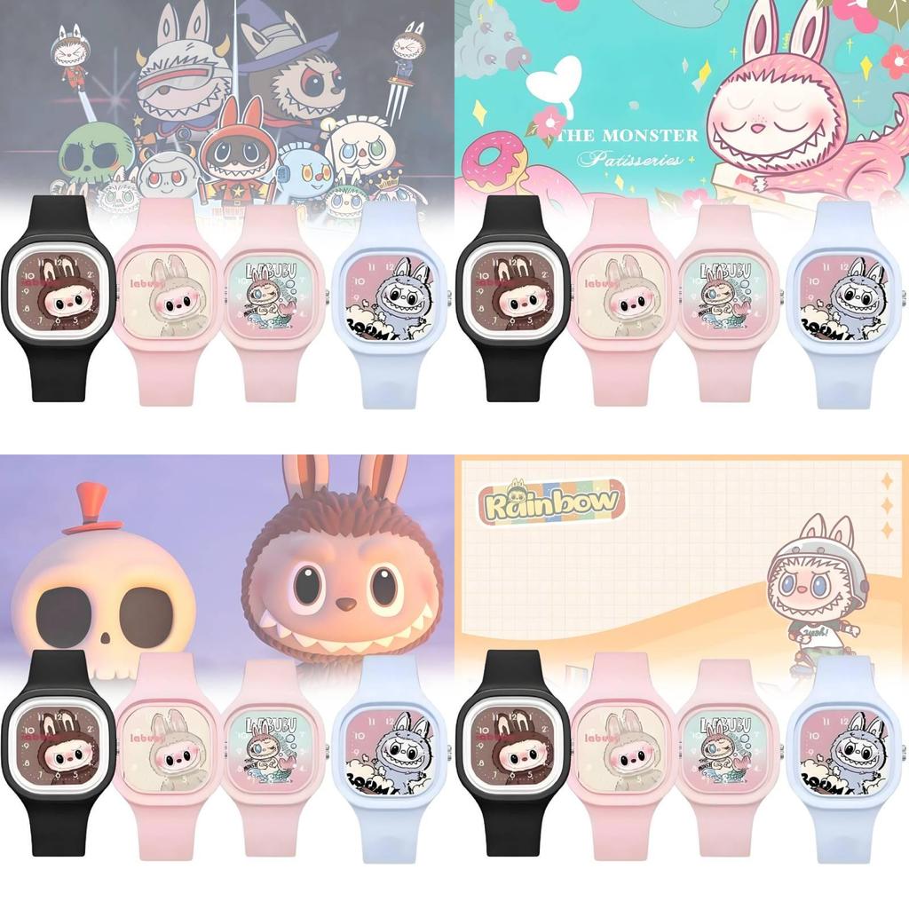 Trendy Dětské hodinky s kresleným motivem Bubble Mart Vysoce kvalitní měkký silikonový řemínek