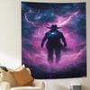 Galactic Cowboy Tapestry Vibrant Wall Hanging with Lightning and Stars for Bedroom and Living Room Decor Perfect Gift