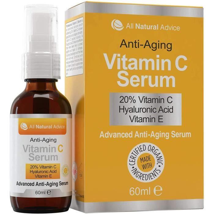 20% Sérum De Vitamine C – Deux Fois La Taille Bouteille 60ml FABRIQUÉ AU CANADA 20 % Vitamine C + Acide Hyaluronique + Vitamine E-an