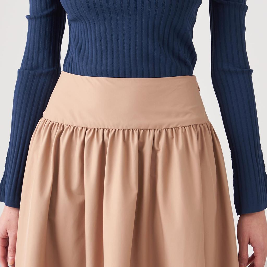 Back Shirring Taffeta Skirt [Chacott]