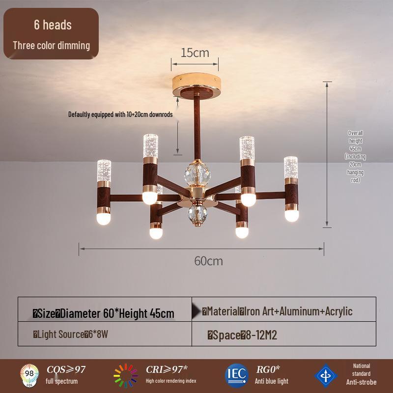 French Retro Branch Chandelier: Chinese Style Living Room & Hall Main Light for High-End, Horizontal Zhongshan Home Decor.