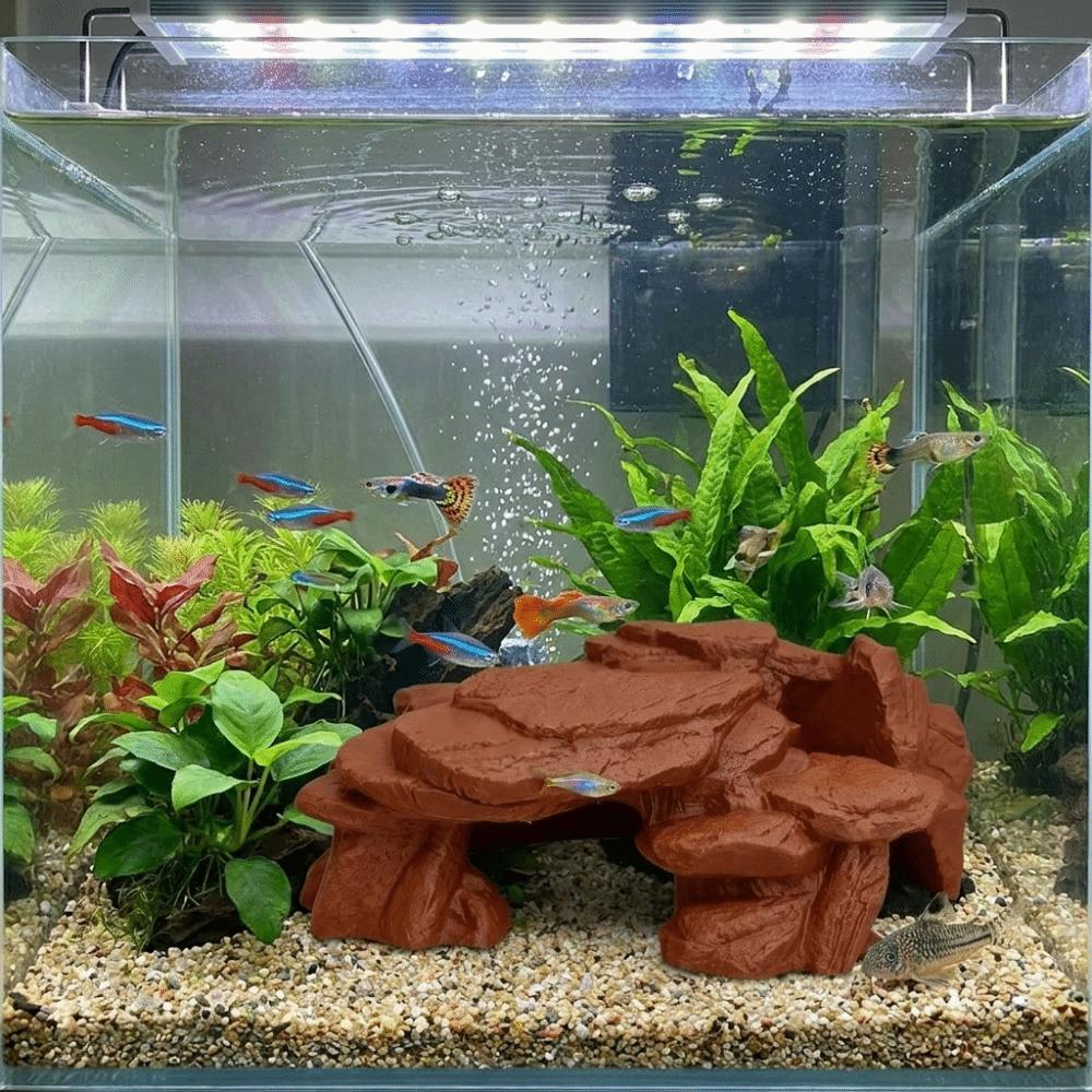 Realistic Texture Fish Tank Rockery Ornaments 3D Printing Fish Hiding Cave  Aquariums