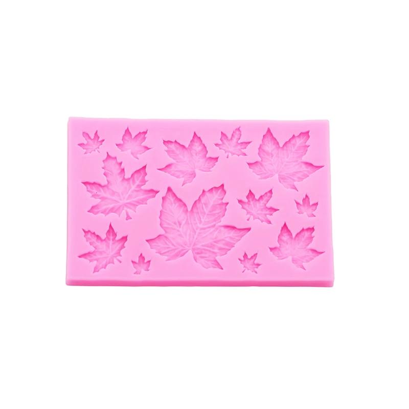 Gj-61 DIY leaf maple leaf silicone mould leaf collection popping silicone mold cake decoration molds resin clay accessories