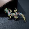 Rhinestone Lizard Gecko Brooches For Women Animal Pin Large Design 2 Colors Available New Arrival 2023