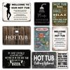 Interessantes Willkommen in unserem Whirlpool Metallposter Blechschild Retro Badezimmer Wanddekoration Metallplatte Whirlpool Bar Bierhalle Logo