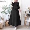 ZANZEA Women Long Sleeve Blouse and Long Skirts Casual Two Piece Suit Sets